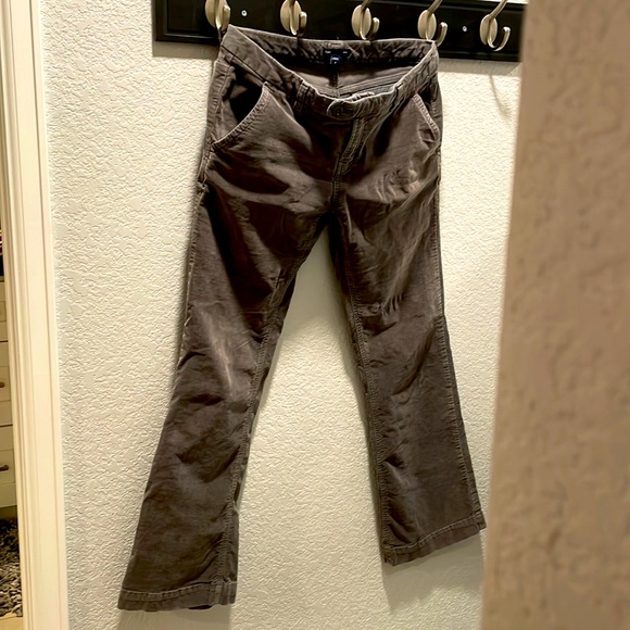 Gap womens Sz 6 gray velveteen unribbed corduroy pants wide leg 🤎 - Picture 1 of 5